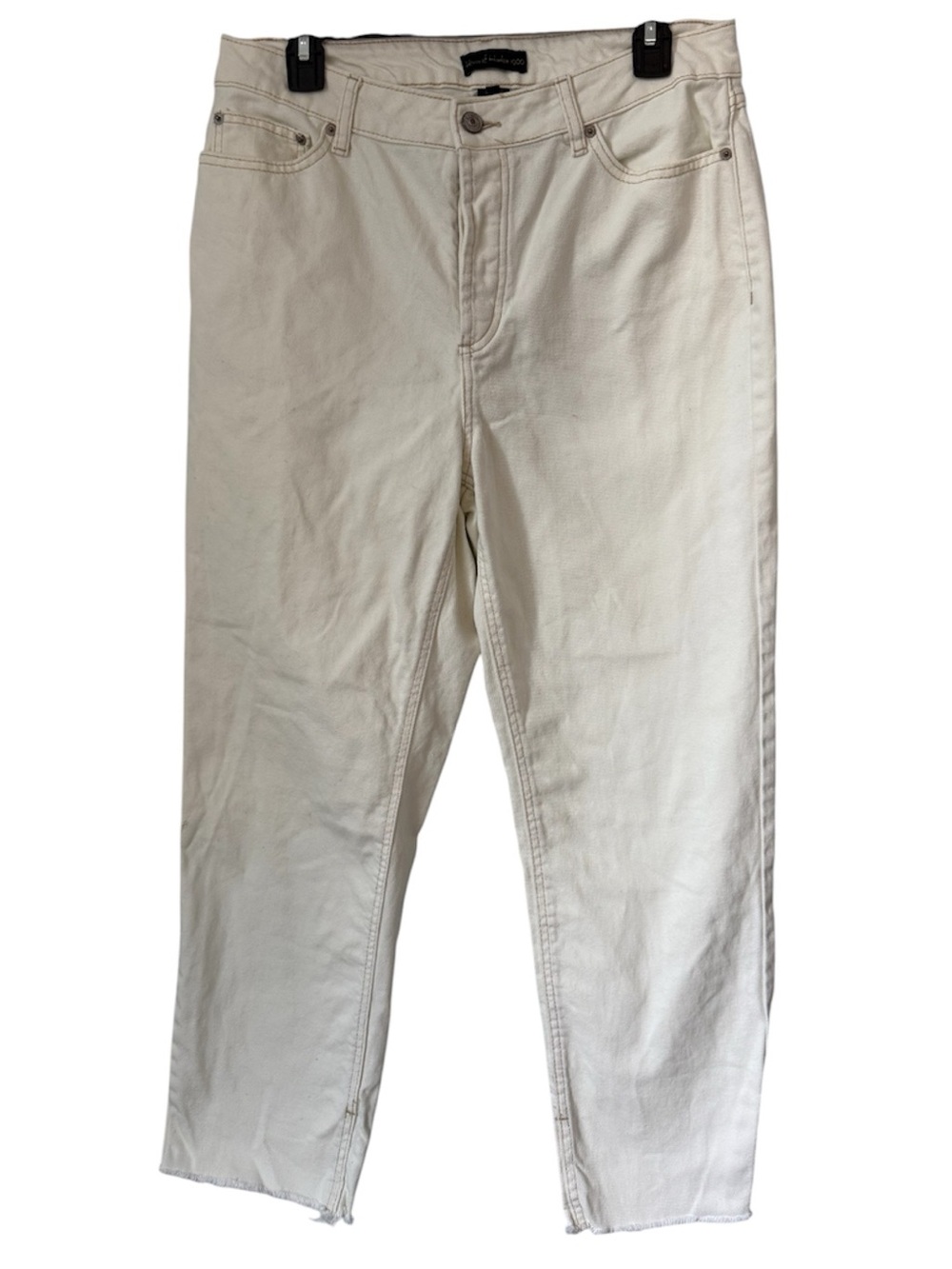 House of Harlow 1960 Ankle Hi Rise Straight Leg Jeans with raw hem 30